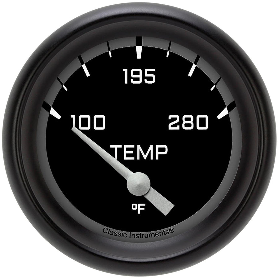 Classic Instruments AX226GBPF-04 Gray Autocross 2 5/8"" Short Sweep Water Temperature Gauge