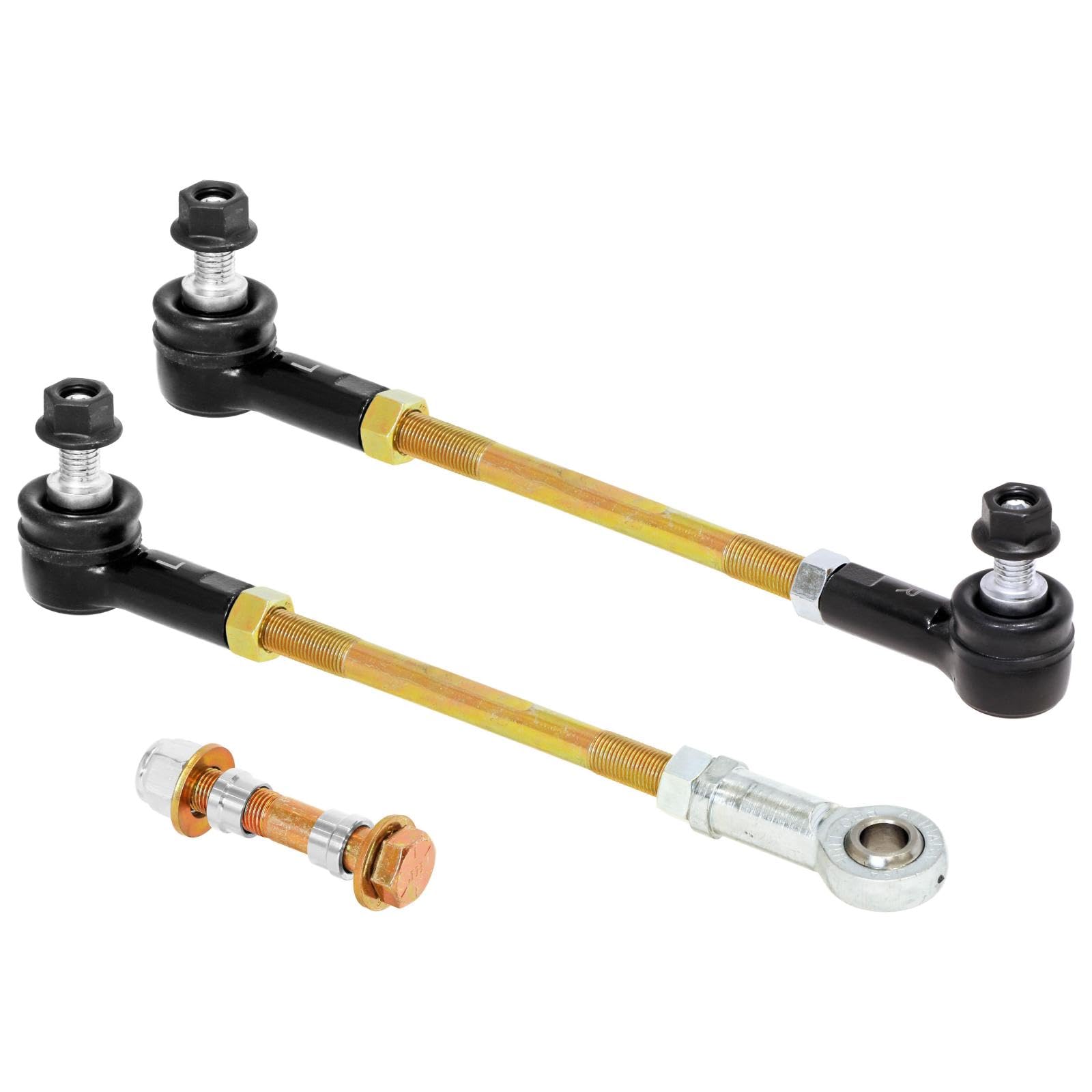 Sway Bar Adjustable End Links for JL/JT Front (8.5 in. Long Rods with Sealed Rod Ends & Jam Nuts, Pair) by RockJock