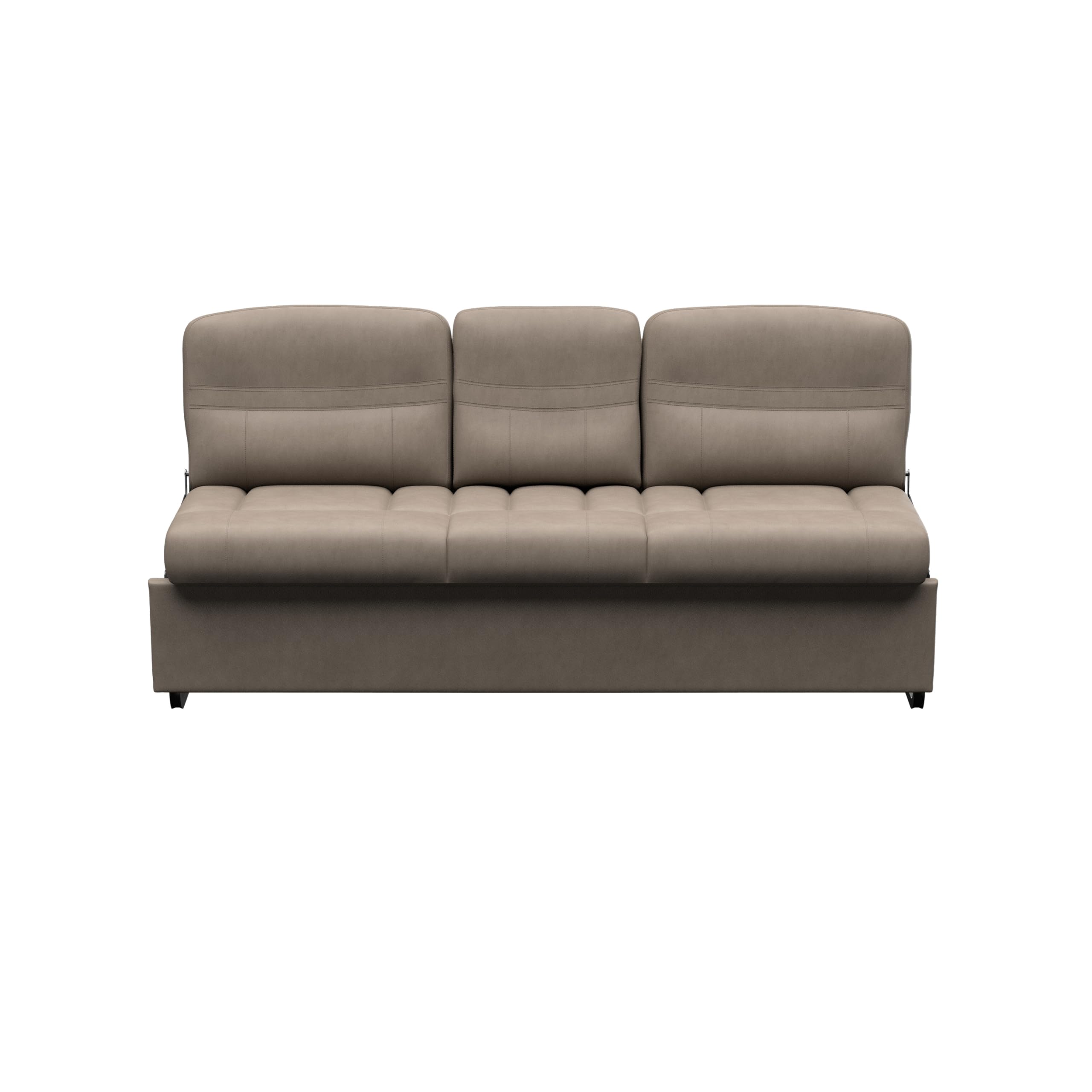 72" Thomas Payne Signature Driftwood RV Jackknife Sleeper Sofa with Matching Kickboard, Easy Transition, High-Density Foam Cushioning, Fold-Down Center, Dual Cupholders - 2024044413