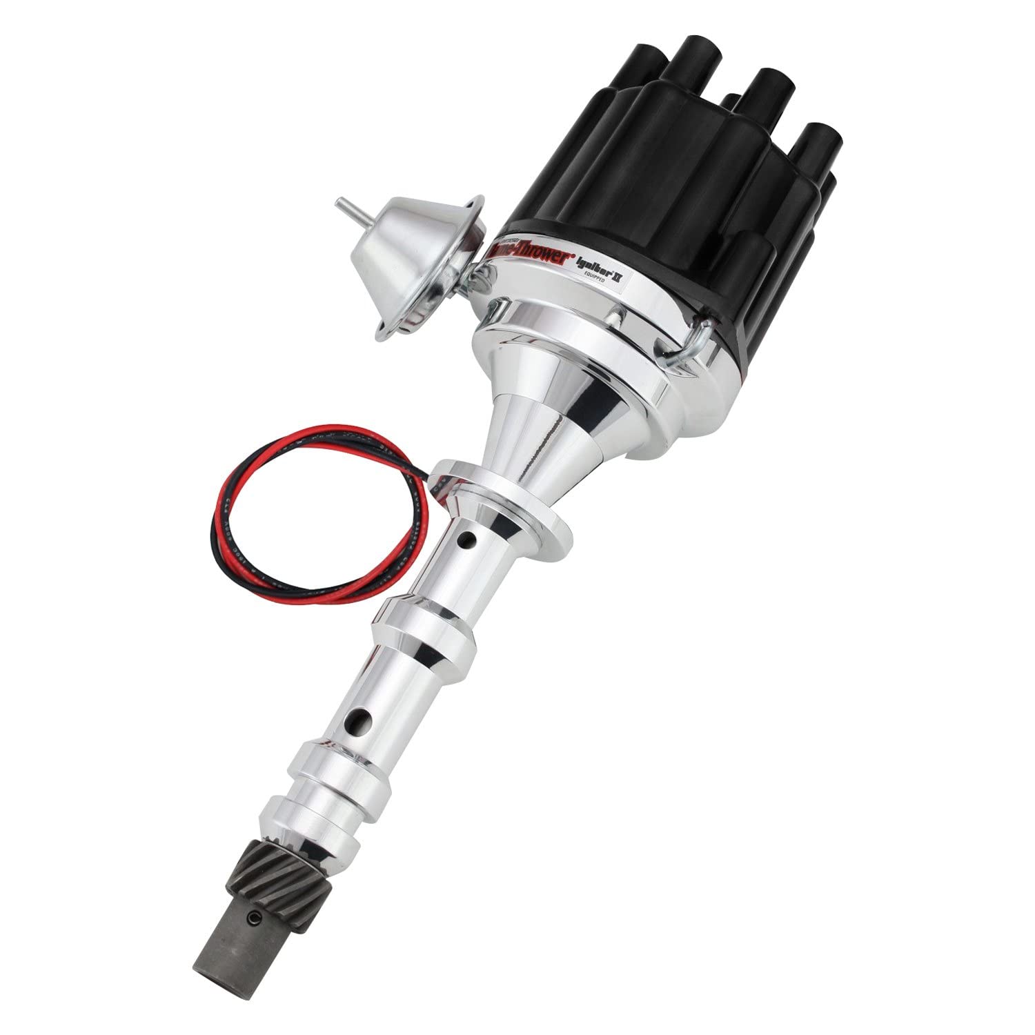 Pertronix D7101700 Vacuum Advance Flame-Thrower Black Cap Billet Electronic Distributor with Ignitor III Technology for Chevrolet 409