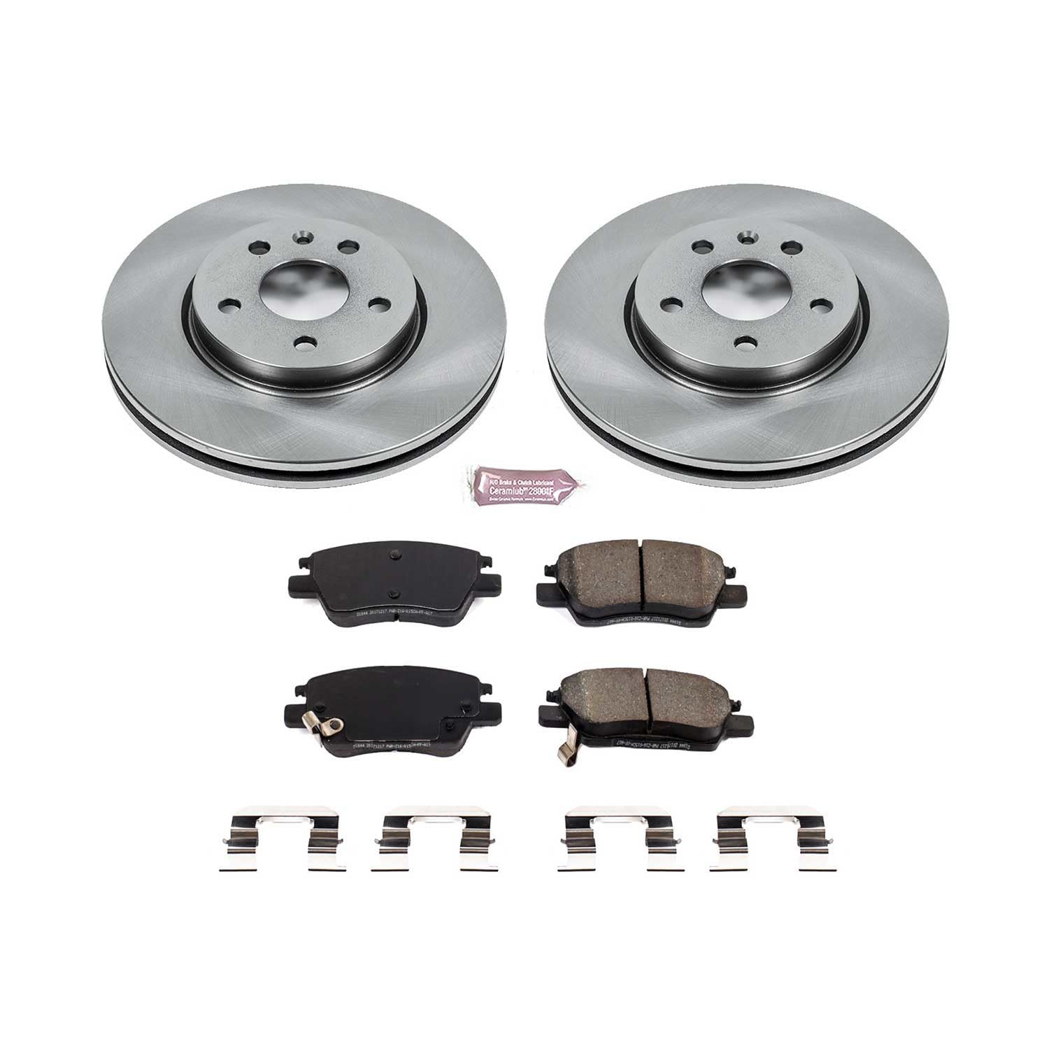 Power Stop KOE7399 Front Replacement Brake Kit-OE Brake Rotors & Ceramic Brake Pads For Chevrolet Bolt EUV, Chevrolet Bolt EV, Chevrolet Cruze, Chevrolet Volt [Model Specific]