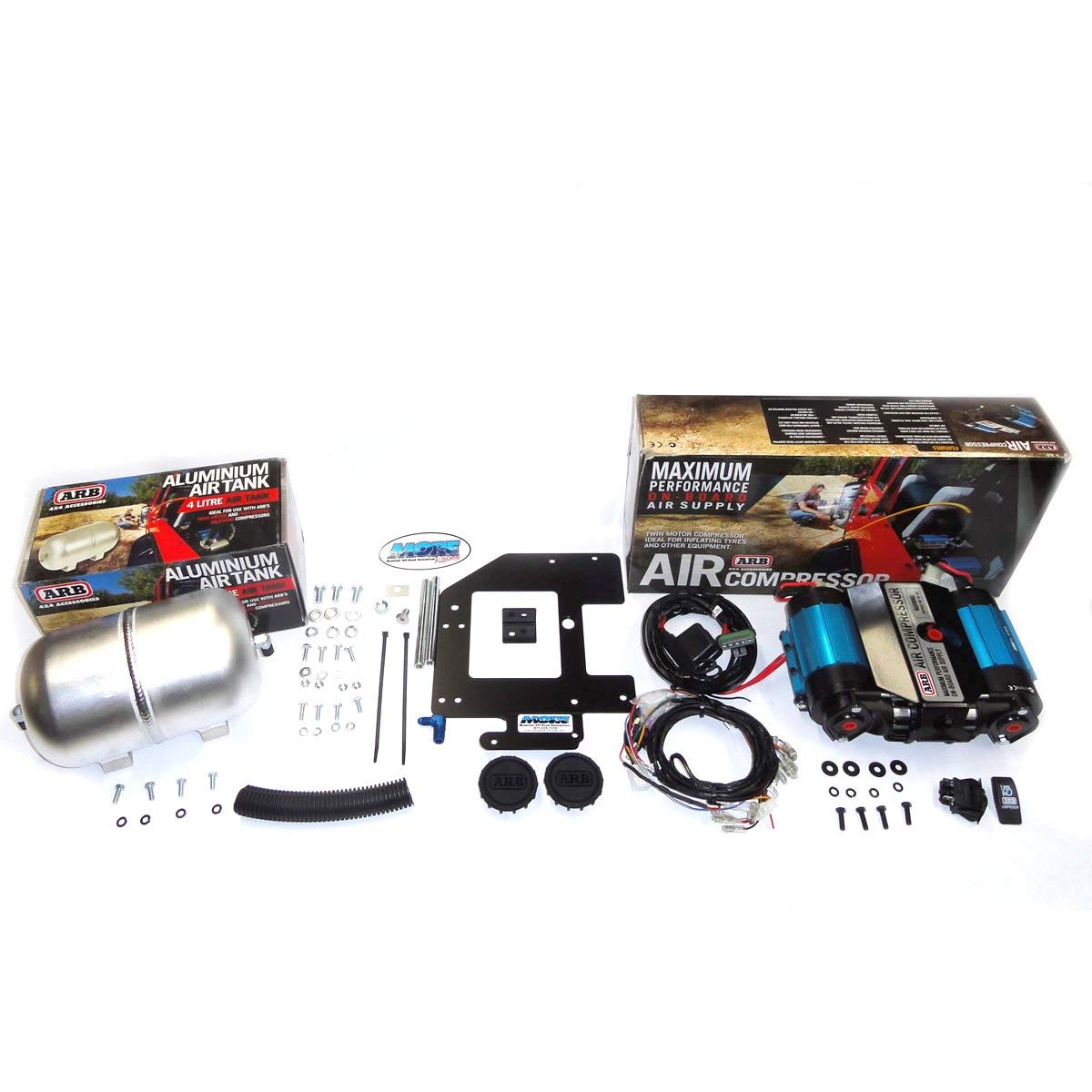 ARB CKMTA12 On-Board '12V' Twin High Performance Air Compressor, Ideal for Air Lockers Locking Differentials, Tire Inflator, Air Horn, Air Tools and Pneumatic Tools.