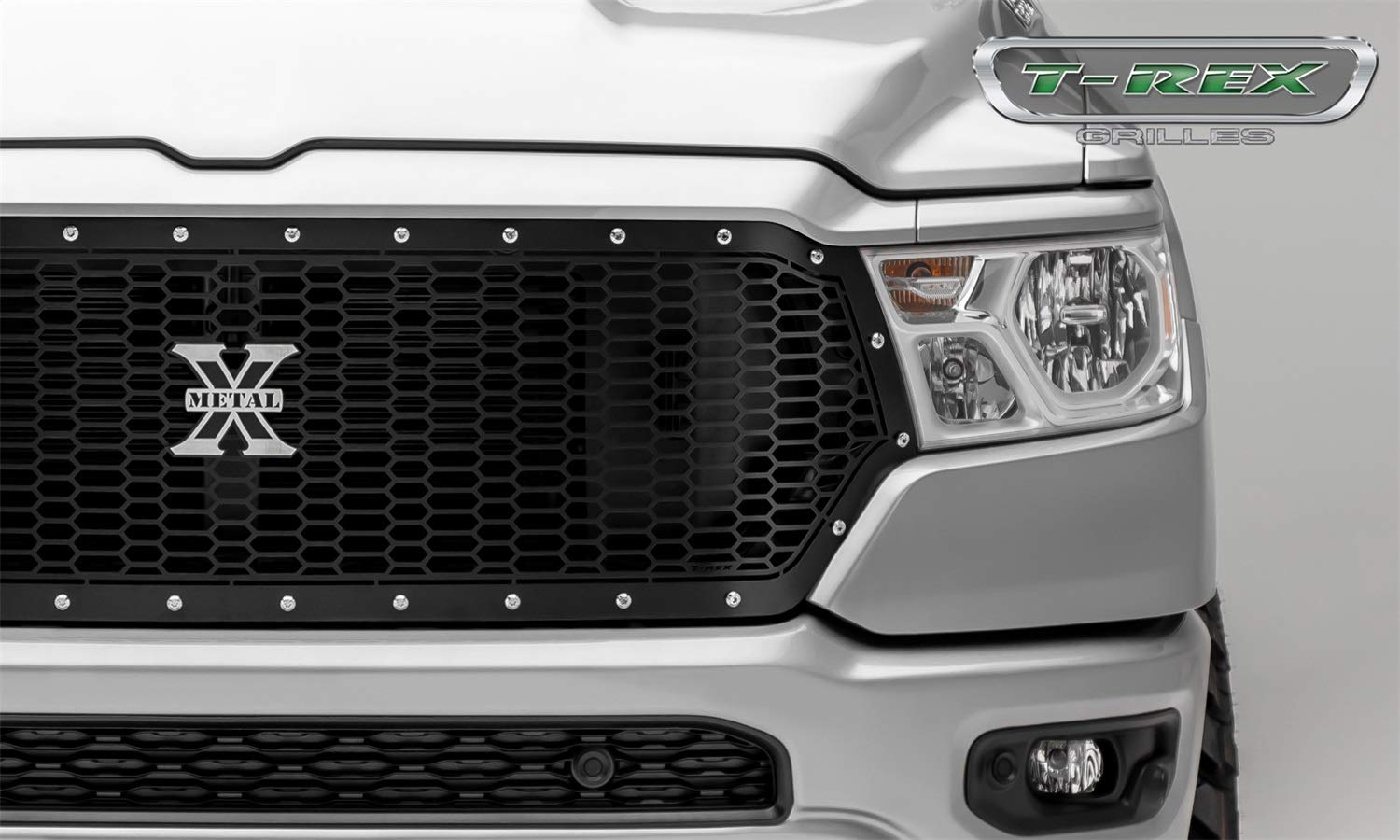 2019-2022 Ram 1500 Laramie, Lone Star, Big Horn, Laser X Tradesman Grille, Black, 1 Pc, Replacement, Chrome Studs, Does Not Fit Vehicles with Camera - PN #7714651