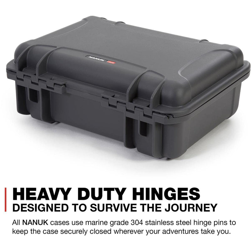Nanuk Waterproof 925 Hard Case with Foam Insert for DJI Mavic 2 Pro|Zoom + Smart Controller, Crystalsky 5.5" or iPad - Graphite