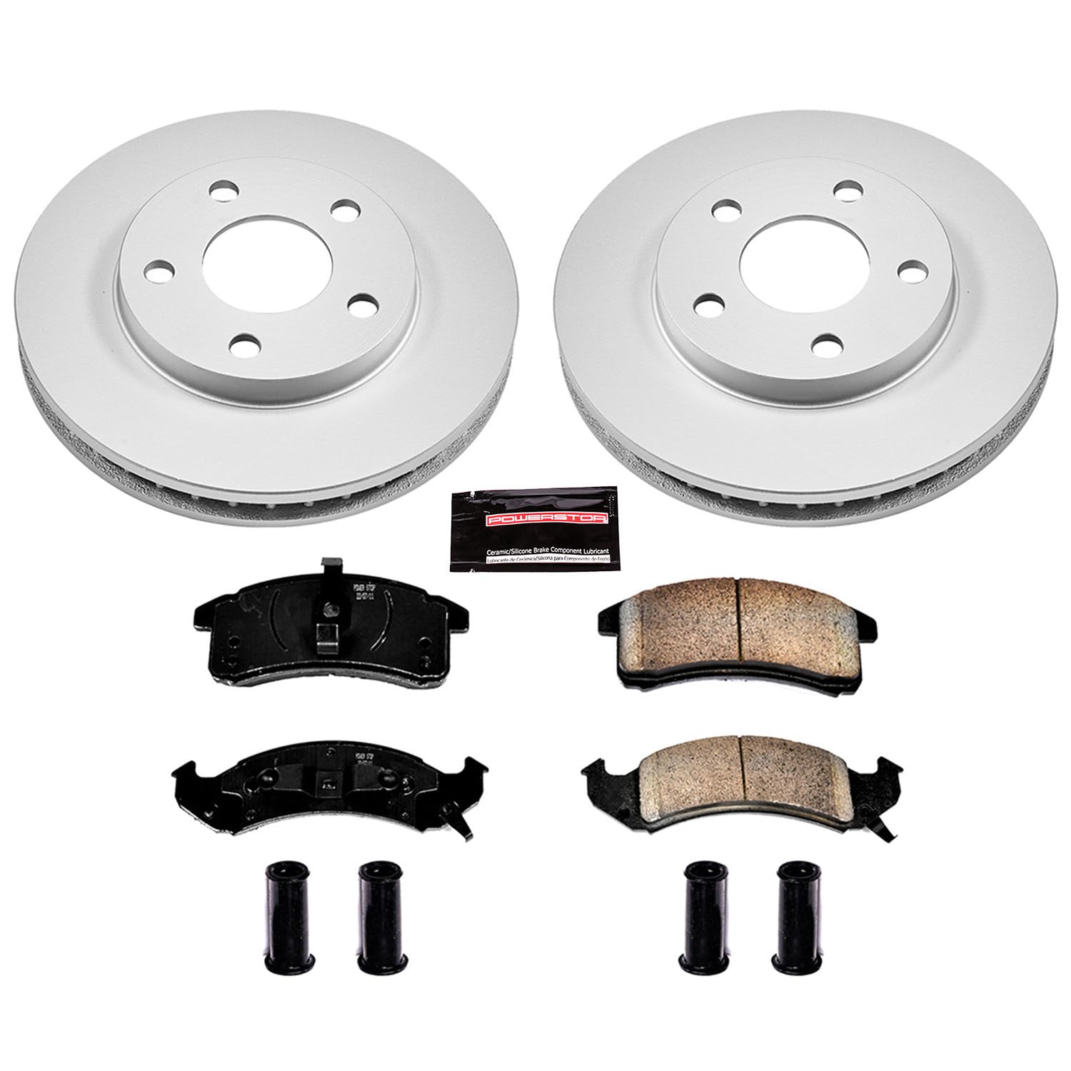 Coated Power Stop CRK1532 Brake Rotor & Ceramic Brake Pads- front