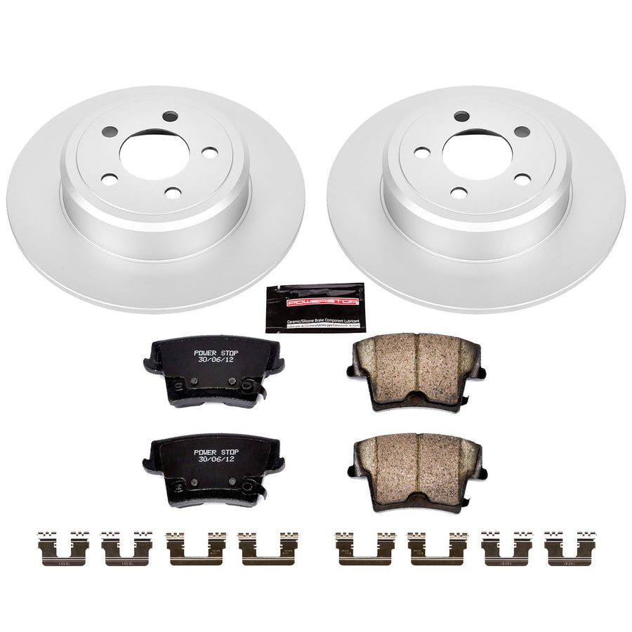 Coated Brake Rotor & Ceramic Brake Pads- rear Power Stop CRK1719