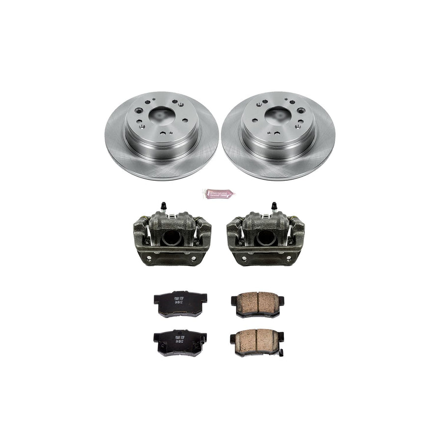 Power Stop KCOE6172 Replacement Autospeciality Rear Caliper Kit- OE Rotors, Ceramic Brake Pads, Calipers For Honda CR-V 2002-2004 [Model Specific]