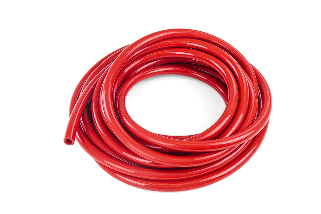 HPS HTSVH35R2-REDx25 Vacuum Tubing Hose High Temperature Silicone, 9/64" ID, 1.5 mm Wall Thickness, 25 Feet Length, Red