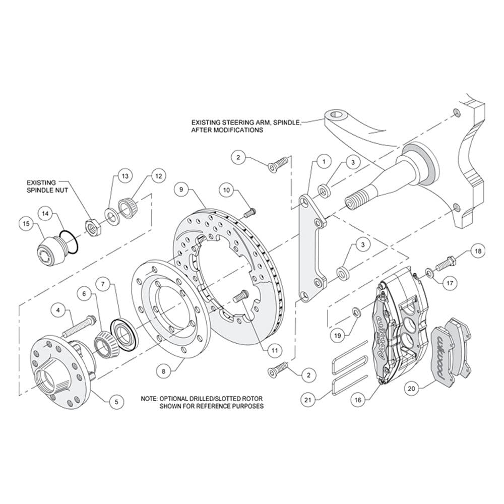 Front Hub Kit, DP6A 12.19" Drilled