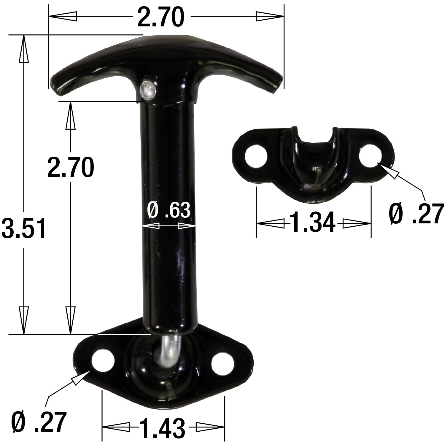 Truck and Trailer Buyers Products WJ96WCB Rubber Hood Latch, Black