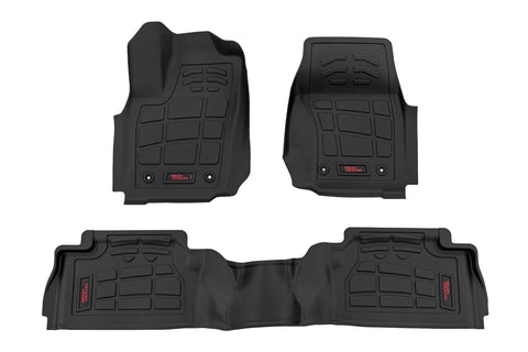 Sure-Fit Rough Country All Weather Floor Mats for Toyota Tacoma TRD Pro (2024-2025) Double Cab - Non-Slip, Waterproof Flexible Floor Mat, Front & Rear Set