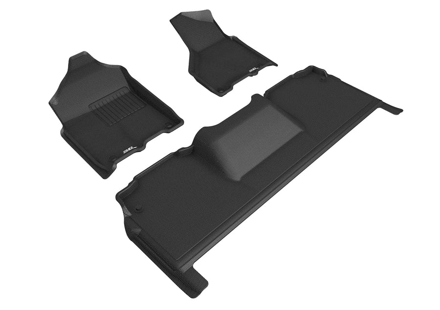 3D MAXpider Kagu Custom Fit Floor Mat (Black) Compatible with Dodge Ram 2500 Mega Cab 2019-2024 - Full Set