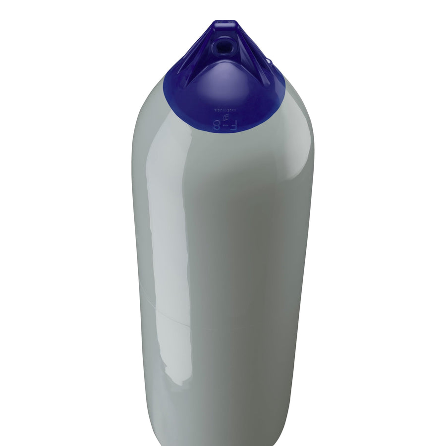 F-8 Standard Polyform Boat Fender Blue Ropehold - Grey