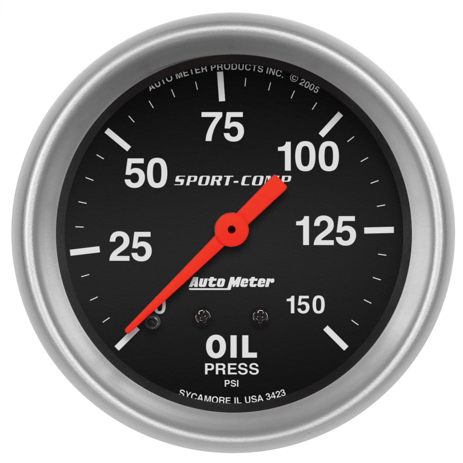 Auto Meter Sport-Comp Mechanical Oil Pressure Gauge, 2.625 in. 3423