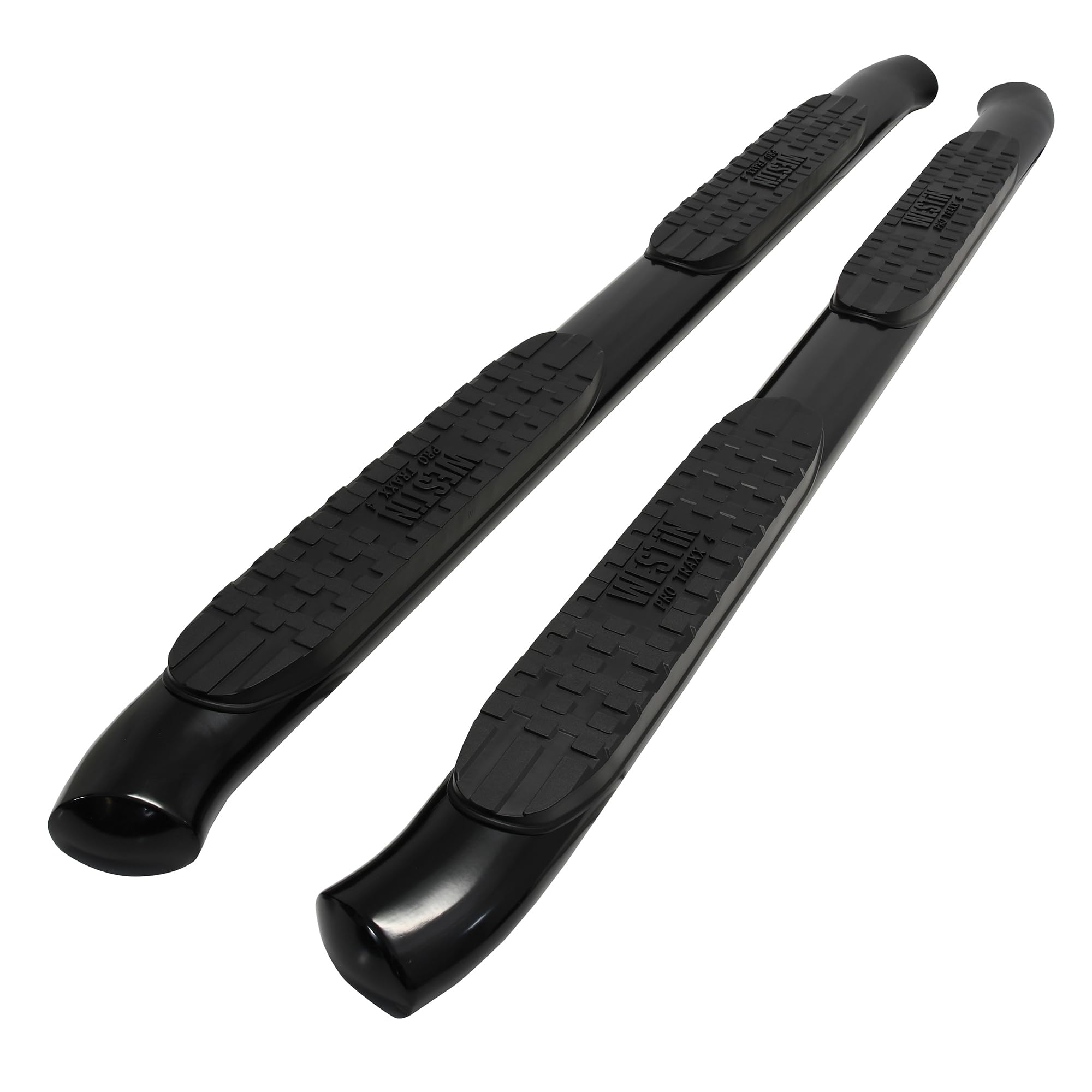 4in PRO TRAXX Oval Nerf Step Bars Black