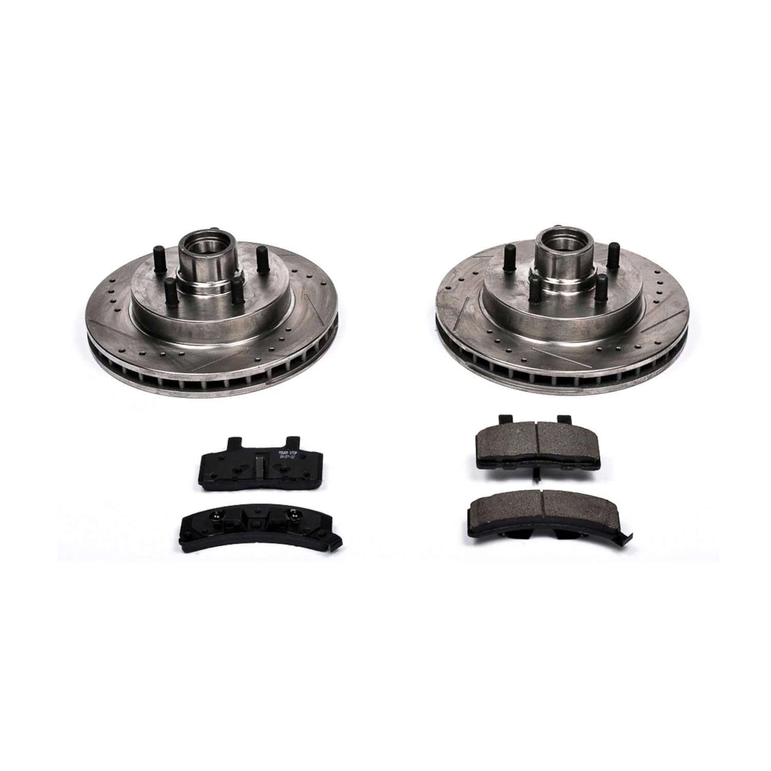 Power Stop K1990 Z23 Carbon Fiber Brake Pads with Drilled & Slotted Brake Rotors Kit For C1500, C1500 Suburban, Express 1500, Tahoe, C1500, C1500 Suburban, Savana 1500, Yukon [Model Specific]