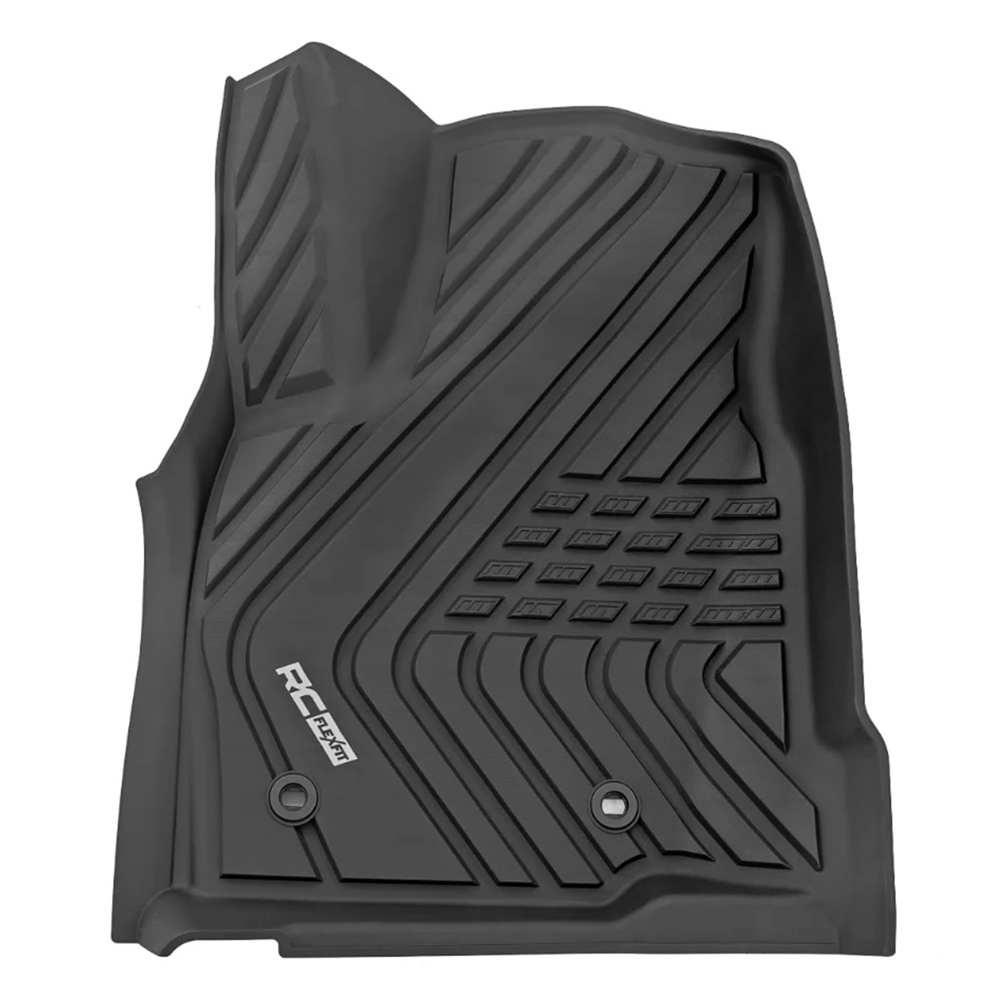 Flex-Fit Rough Country Front Floor Mats for Toyota Tacoma (2024-2026) Double Cab - Custom All-Weather Non-Slip TPE Liners w/Spill Saver Lip