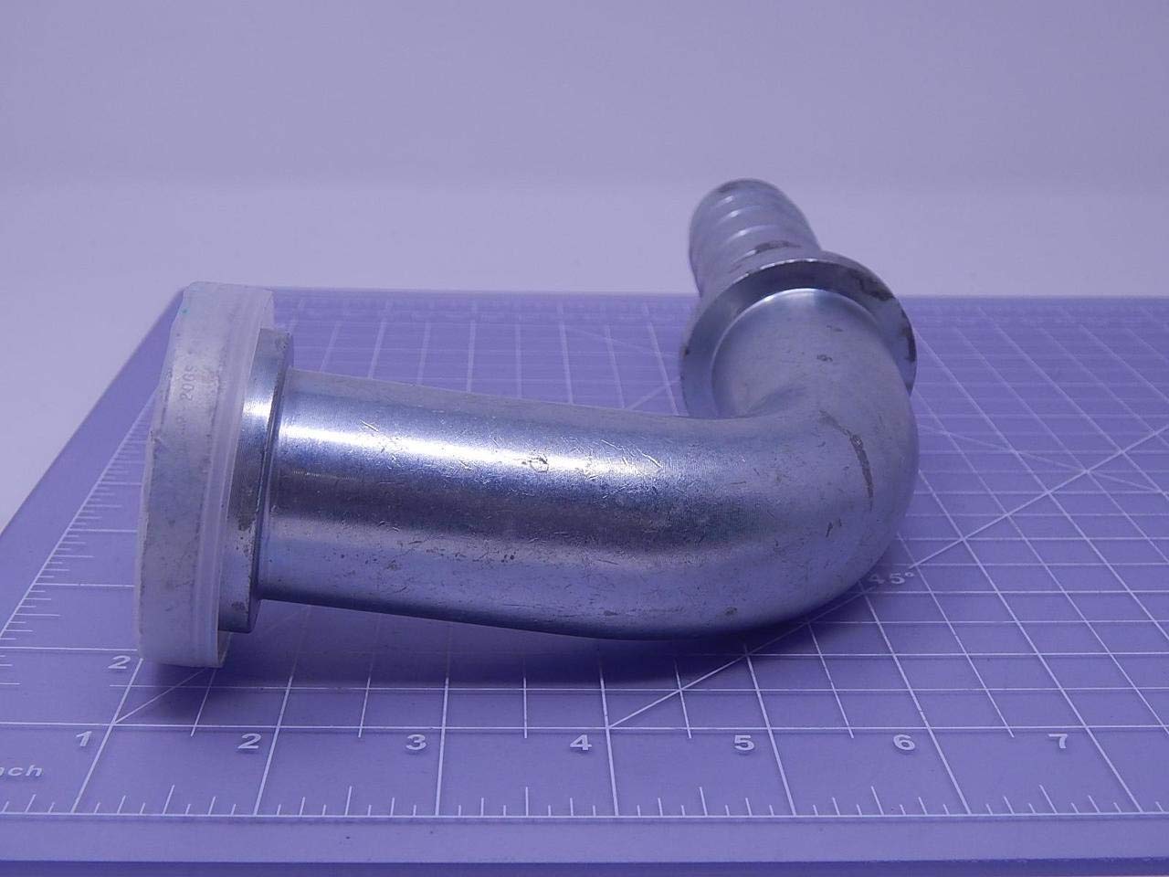 GlobalSpiral Couplings Gates 20GS-24FL90-118, Code 61 O-Ring Flange, Zinc Plated Carbon Steel, 6.50", 90° Bent Tube, 1 1/4" ID