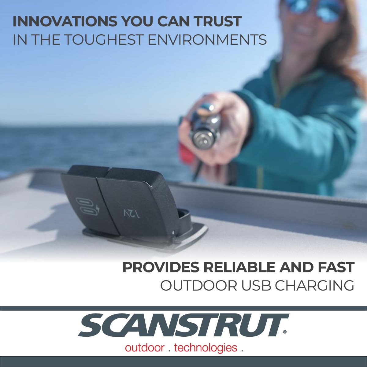 Flip Pro Duo Scanstrut - USB-A & USB-C w/12V Power Socket