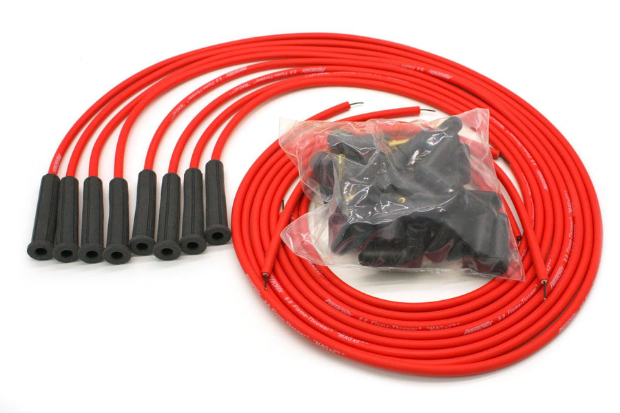Flame-Thrower Pertronix 808480 Red Universal 180 Degree 8mm 8 Cylinder Spark Plug Wire