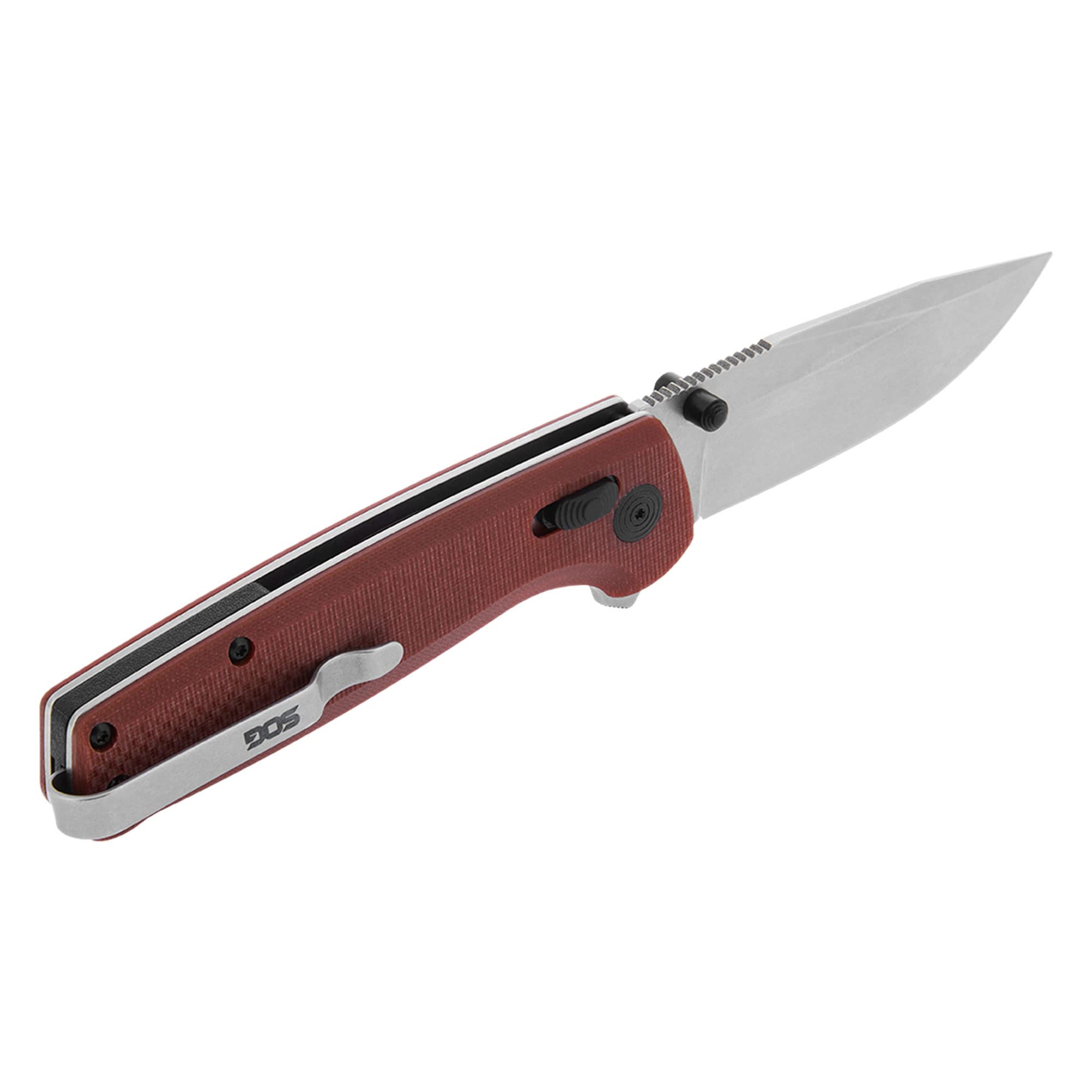SOG Folding Pocket Knife Terminus XR G10- Ambidextrous EDC Knife with Adjustable Belt Clip, G10 Handle, and Stonewashed Hardware- Crimson (TM1023-CP)