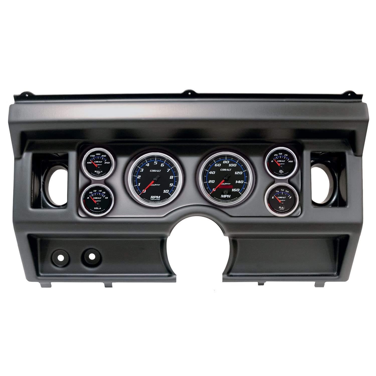 AutoMeter Dash Kit Direct Fit, (3 3/8" X2, 2 1/16" X4), Ford Truck Ac 80-86, Cobalt (2919-05)