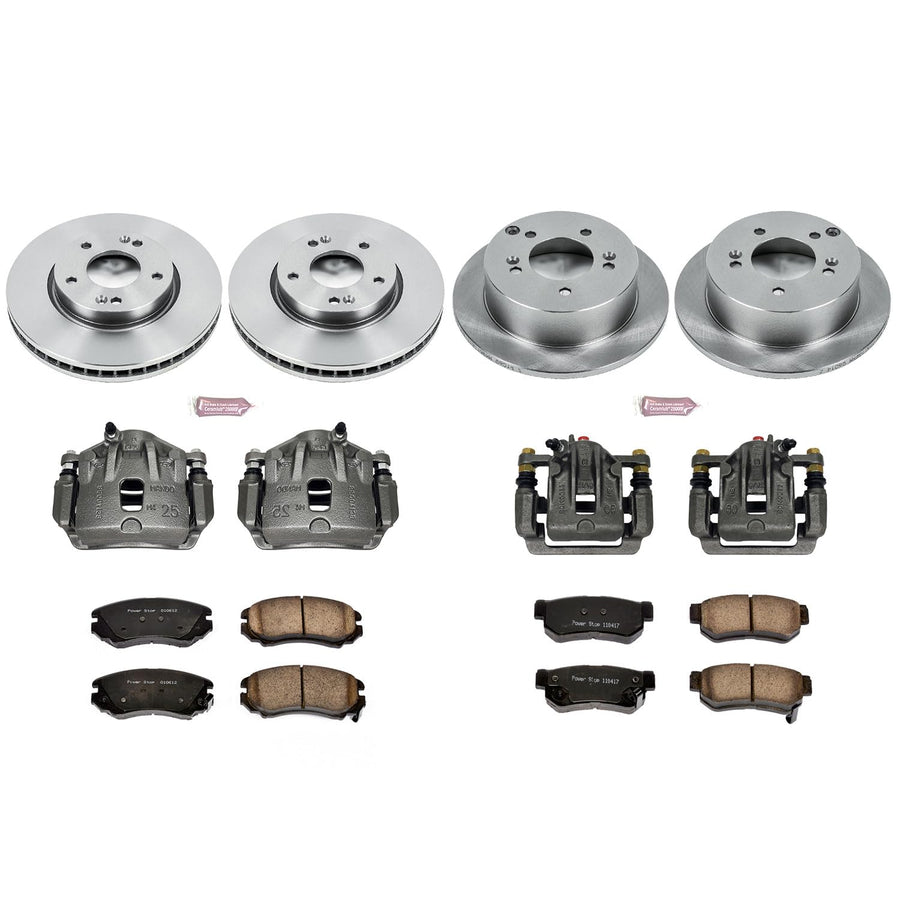 Power Stop KCOE4449B Replacement Autospeciality Front and Rear Caliper Kit- OE Rotors, Ceramic Brake Pads, Calipers For Hyundai Sonata 2006-2008, Kia Optima 2007-2010 [Model Specific]