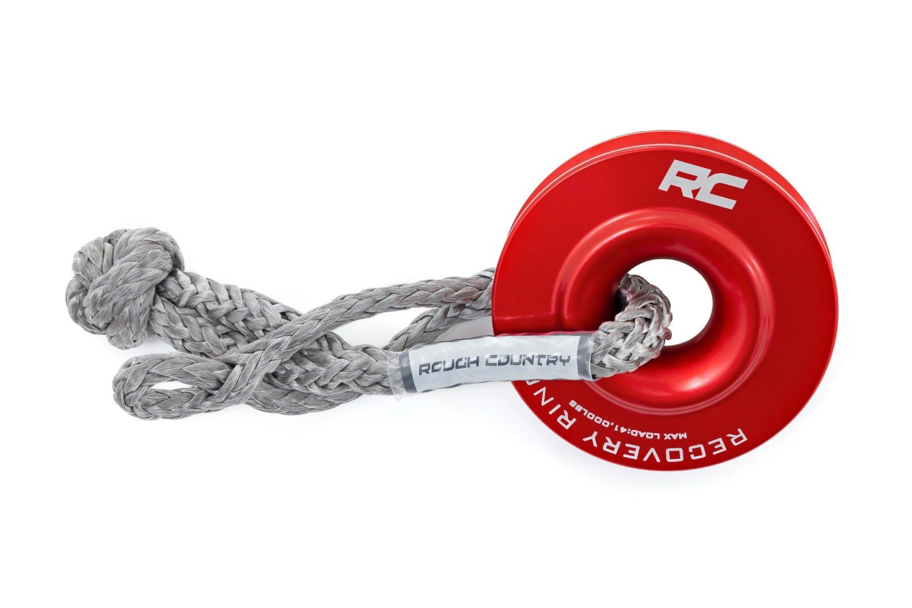 Winch Recovery Kit Rough Country for Synthetic Cable Winches - Complete Off-Road Kit with Tow Strap, D-Rings, Snatch Block, Gloves & Case
