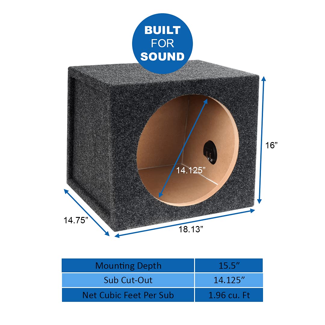 15SA Atrend 15” Hatchback Truck Style/Wedge Shaped/Single Sealed Subwoofer/Speaker Enclosure. Made in USA