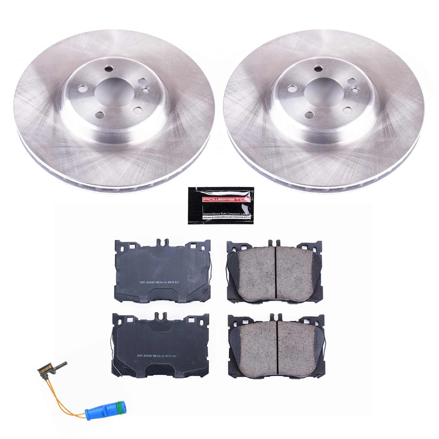 Power Stop Autospecialty KOE7986 Front Replacement Brake Kit-OE Brake Rotors & Ceramic Brake Pads For C43 AMG, C450, CLS450, E300, E350, E, E43 AMG, E450, GLC300, GLC350e, GLC43 AMG [Model Specific]