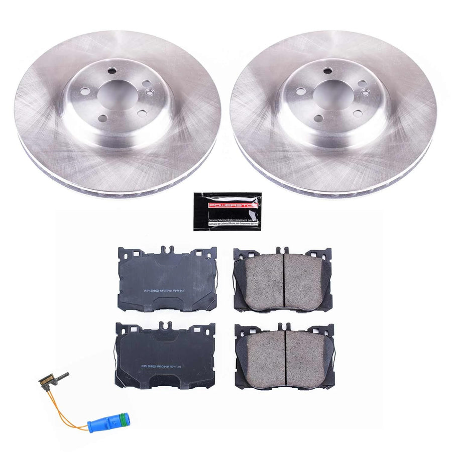 Power Stop Autospecialty KOE7986 Front Replacement Brake Kit-OE Brake Rotors & Ceramic Brake Pads For C43 AMG, C450, CLS450, E300, E350, E, E43 AMG, E450, GLC300, GLC350e, GLC43 AMG [Model Specific]