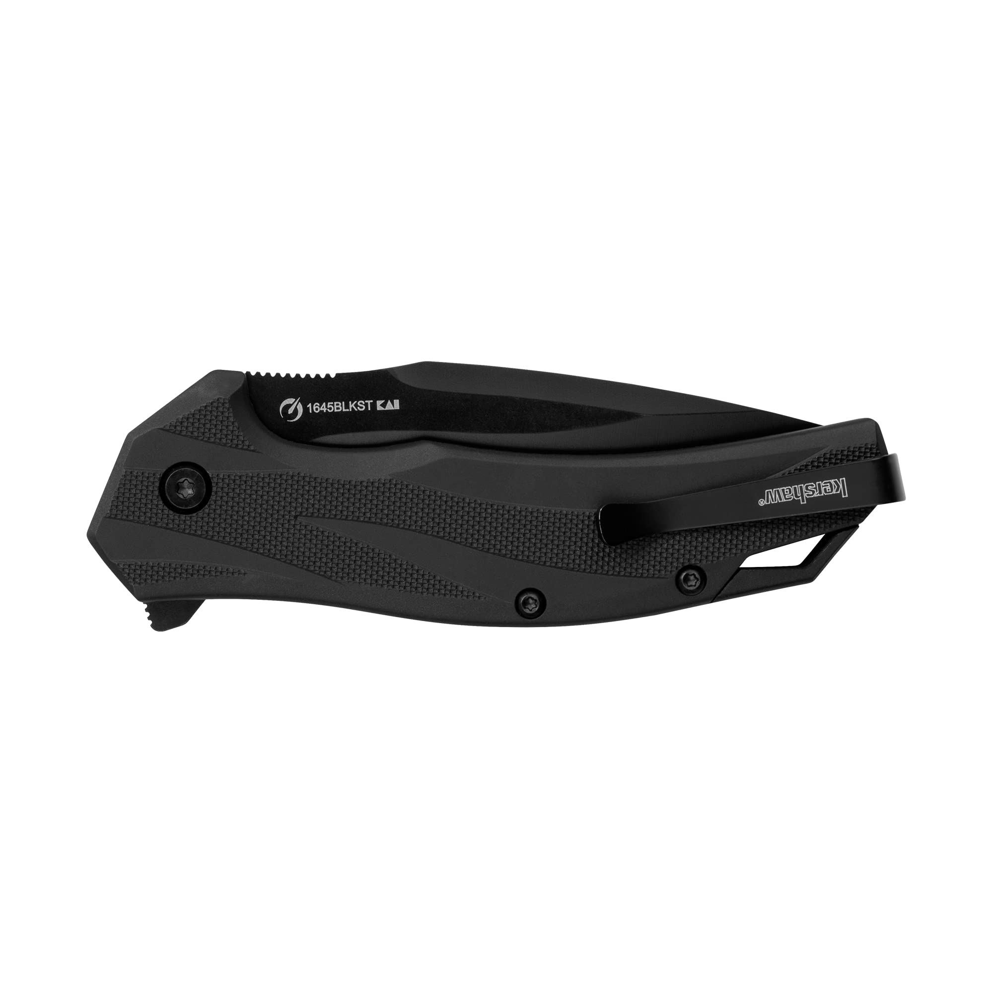 Kershaw Pocket Knife Lateral, Black, 3.1 Inch Stainless Steel Drop Point Partially Serrated Blade, EDC with Assisted Opening, Reversible Pocketclip, Everyday Carry Pocket Knife for Men and Women