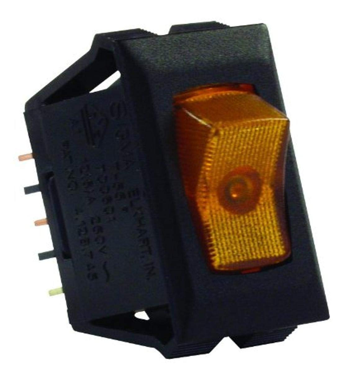 Amber/Black JR Products 12555 SPST Illuminated On/Off Switch
