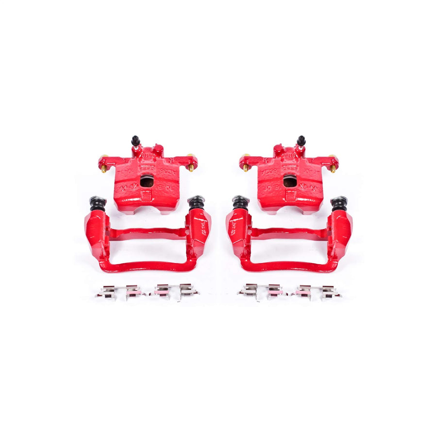 Power Stop Pair of High-Temp Red Powder Coated Rear Calipers for Saab 9-2X 2005-2006, Subaru Forester 2004-2008, Subaru Impreza 2003-2007 [Model Specific]