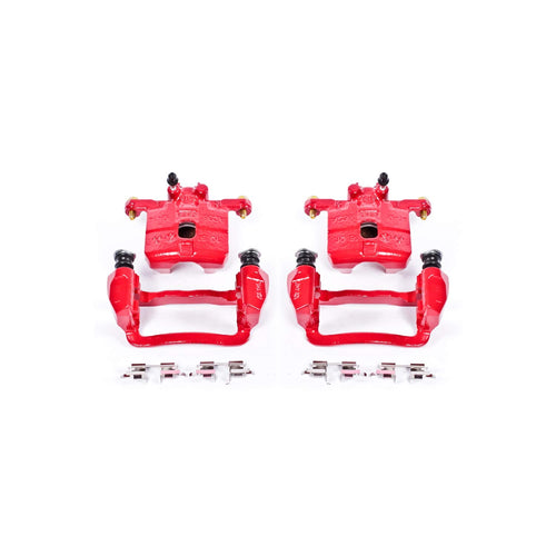 Power Stop Pair of High-Temp Red Powder Coated Rear Calipers for Saab 9-2X 2005-2006, Subaru Forester 2004-2008, Subaru Impreza 2003-2007 [Model Specific]