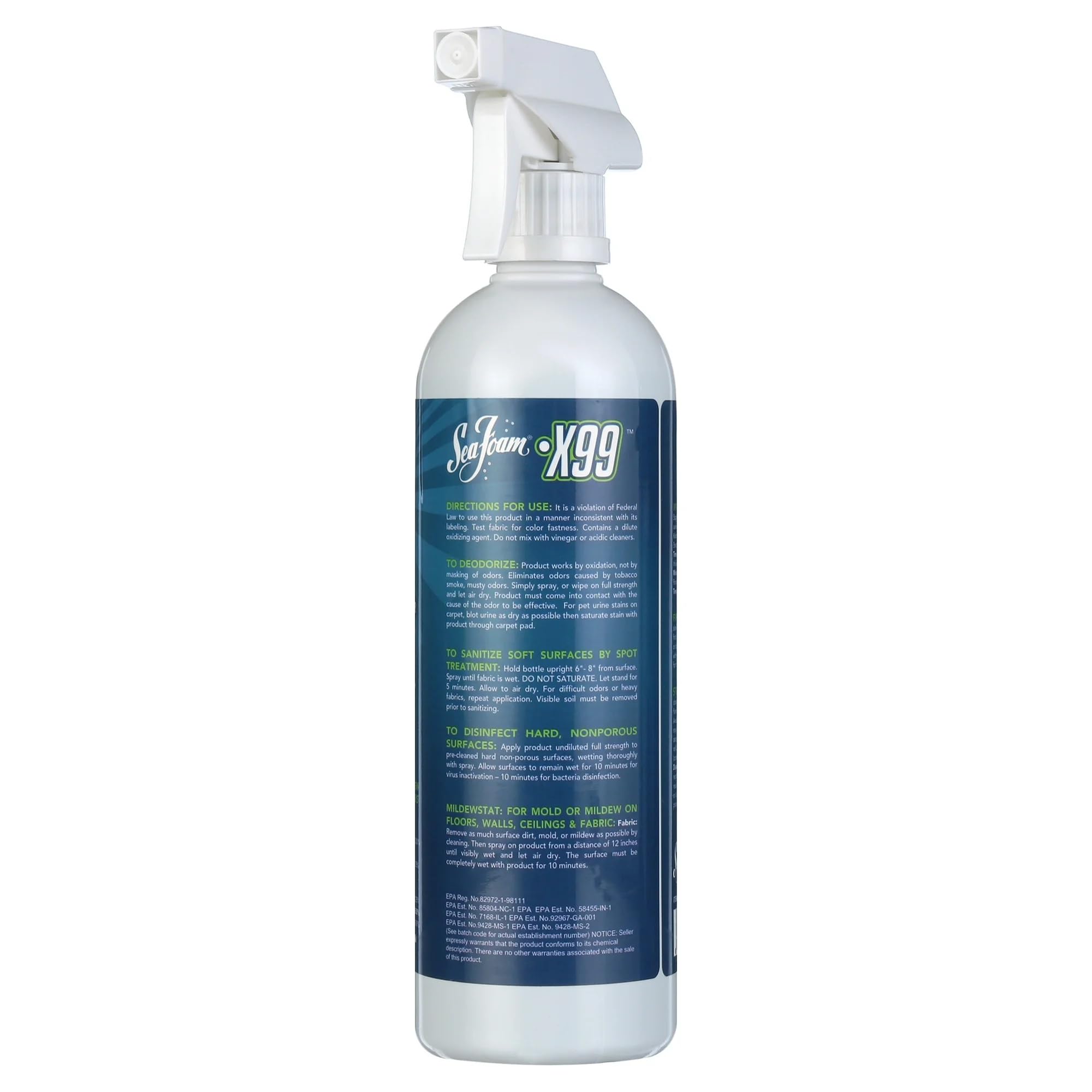 X99 Seafoam Complete Auto & Rv Interior Sanitiz