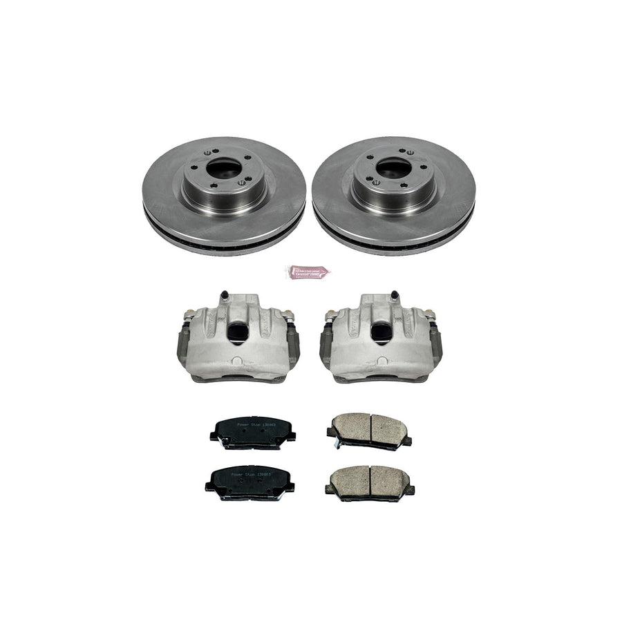 Power Stop KCOE6169 Replacement Autospeciality Front Caliper Kit- OE Rotors, Ceramic Brake Pads, Calipers For Hyundai Genesis Coupe 2010-2016 [Model Specific]