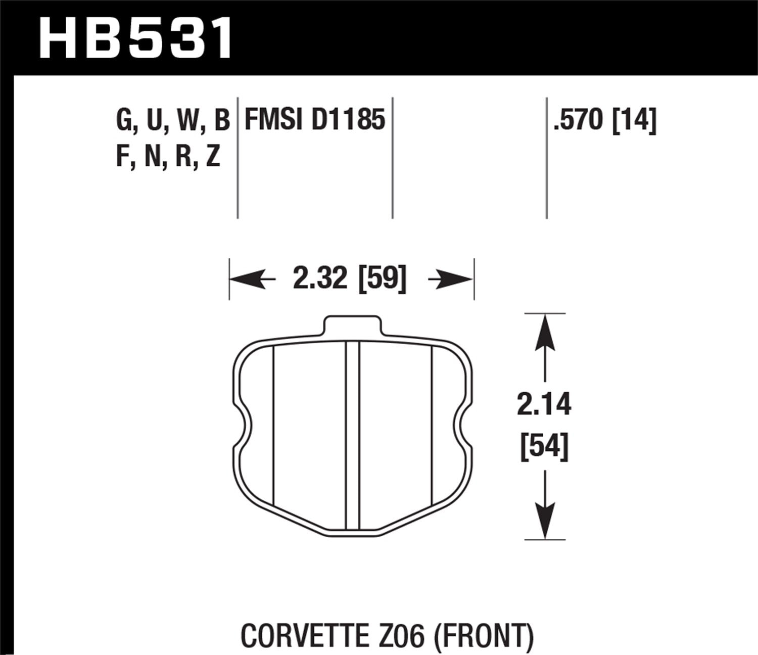 DTC-60 Motorsport Brake Pads Hawk Performance HB531G.570