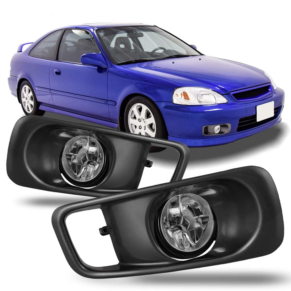OEM Series Winjet for [1999-2000 Honda Civic] Driving Fog Lights + Switch + Wiring Kit