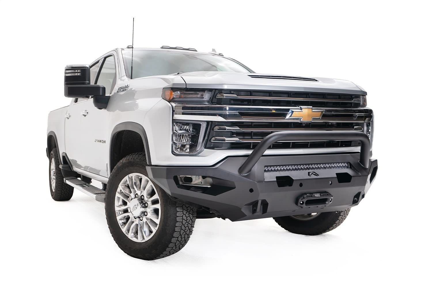 Fab Fours Matrix CH20-X4952-B Full Width Raw Front Winch HD Bumper with Hoop
