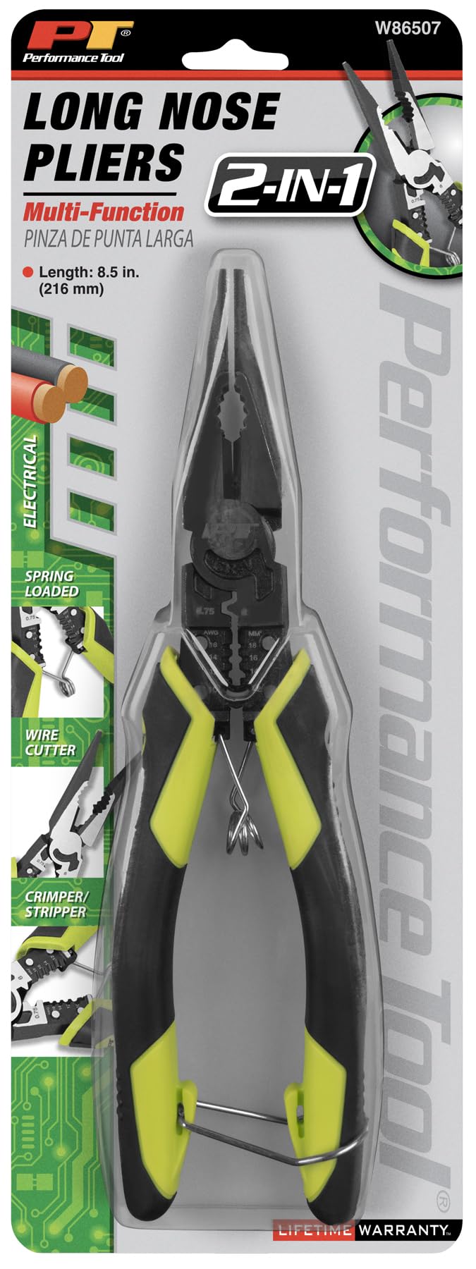 8-1/2" Performance Tool Multifunction Long Nose Pliers - W86507