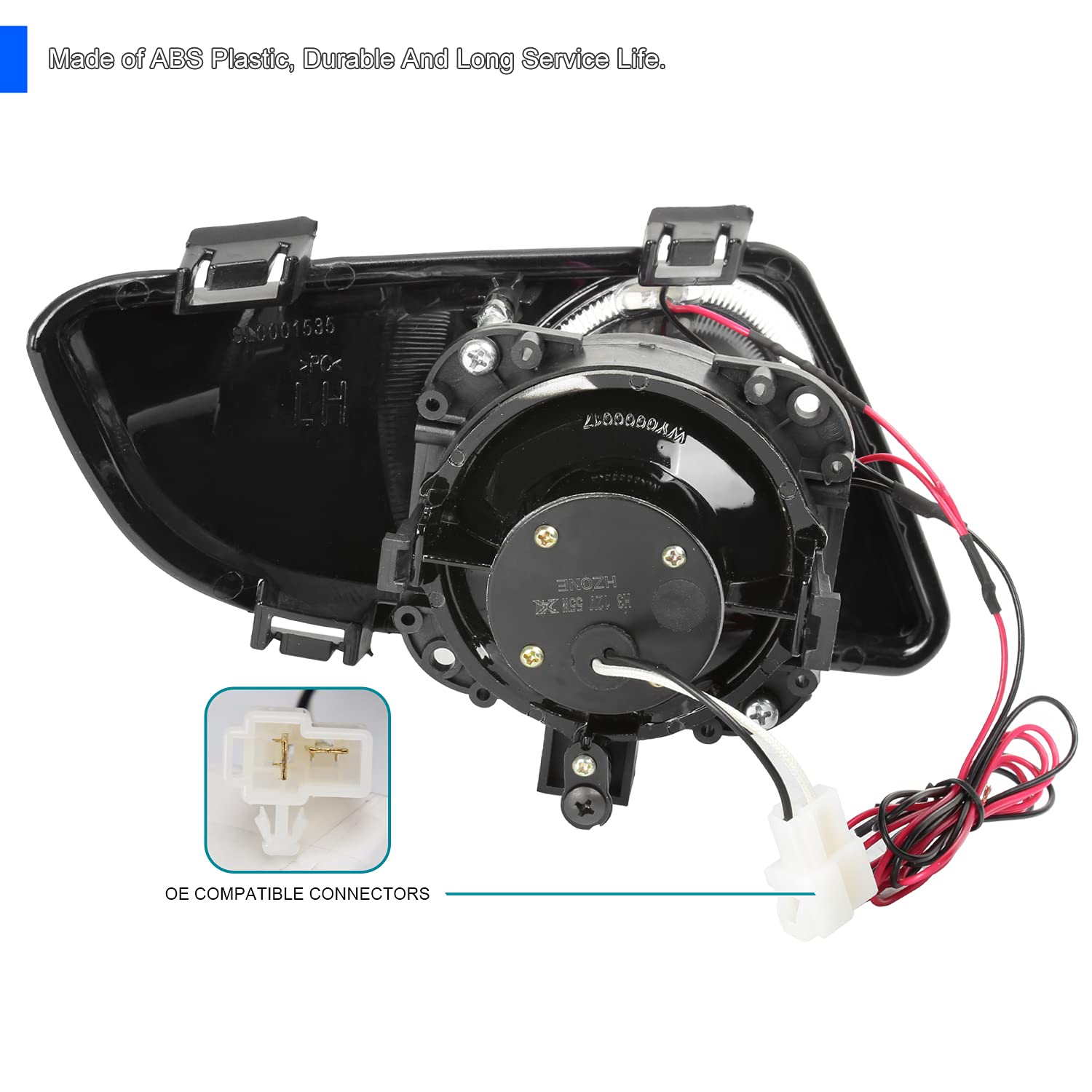 LED Halo Fog Lights Spec-D Tuning Driving Bumper Lamps w/Switch & Wiring Kit Compatible with Mazda 6 2003-2005 L+R Pair Assembly