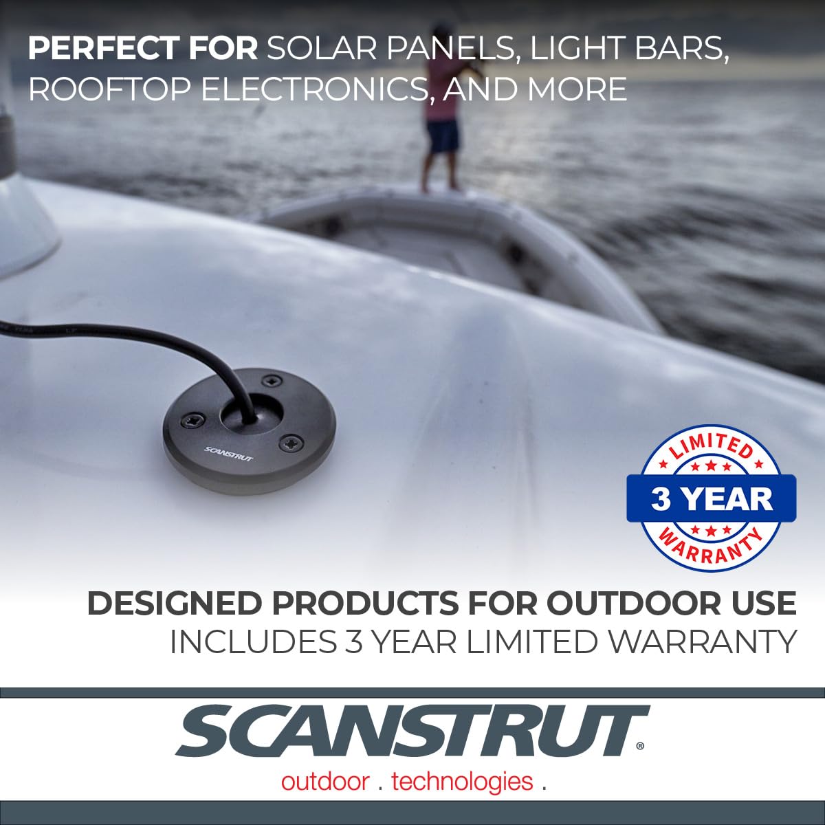 Low Profile Cable Seal, Scanstrut DS-LP-16-BLK Anodised Aluminium - Black