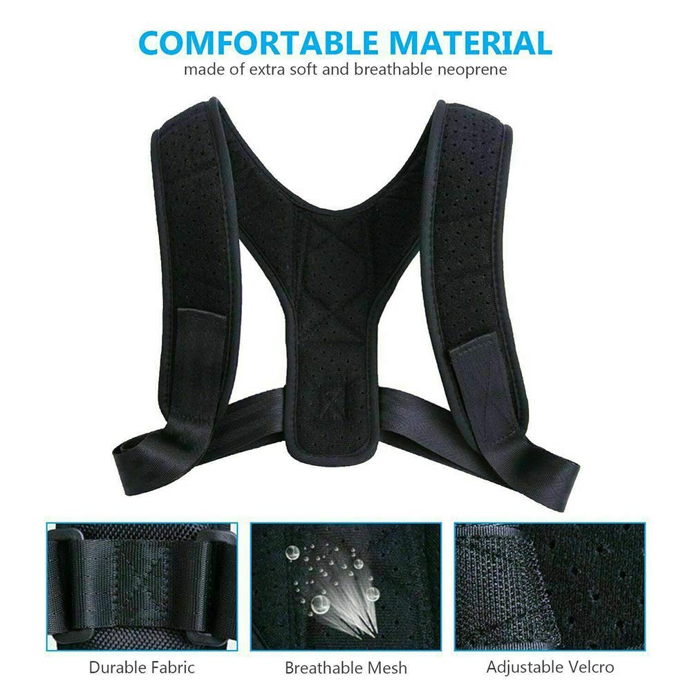 Lumbar and Spine Support Posture Corrector, Back Belt, Double Comfortable Adjustable Belt, Can Reduce Neck and Back Pain for Men, Women and Students.