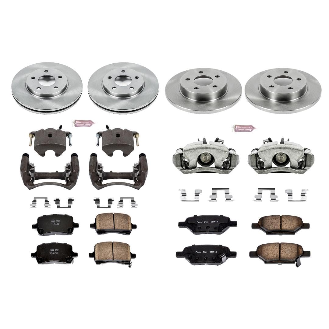 Power Stop KCOE1618 1-Click Autospecialty OE Replacement Brake Kit with Calipers For Chevrolet Malibu 2004-2008, Pontiac G6 2006-2007 [Model Specific]