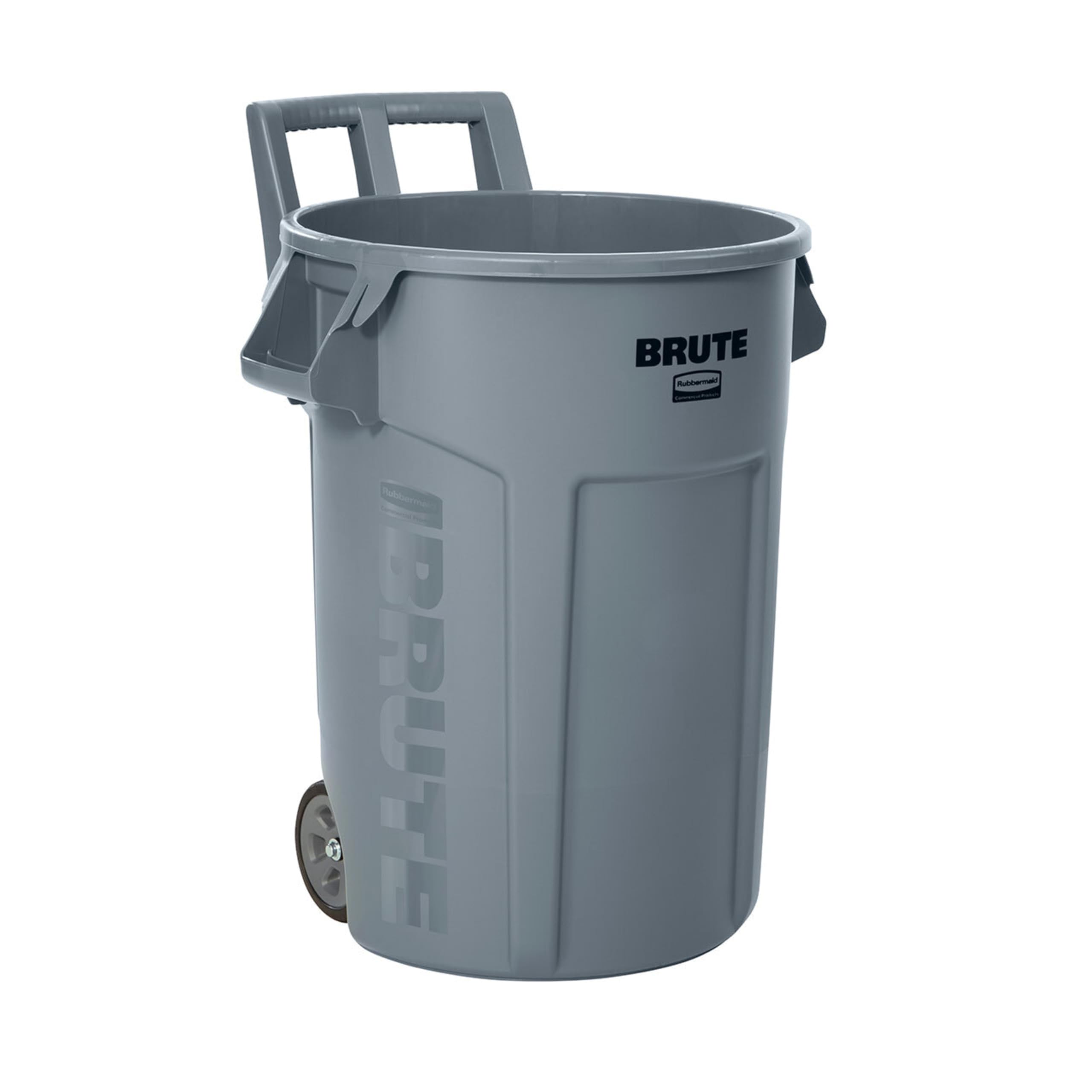 Rubbermaid Commercial Products Wheeled Vented Brute Trash Container, 32 Gal Gray, for Landscapers/Construction Sites/Restaurants/Back of House/Offices/Warehouses/Commercial Environments