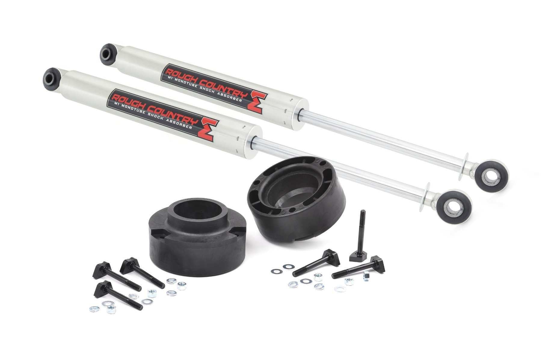 2.5 Inch Rough Country Leveling Kit with M1 Monotube Shocks for Dodge Ram 1500 (1994-2001), 2500 (1994-2013), 3500 (1994-2012) 4WD Models