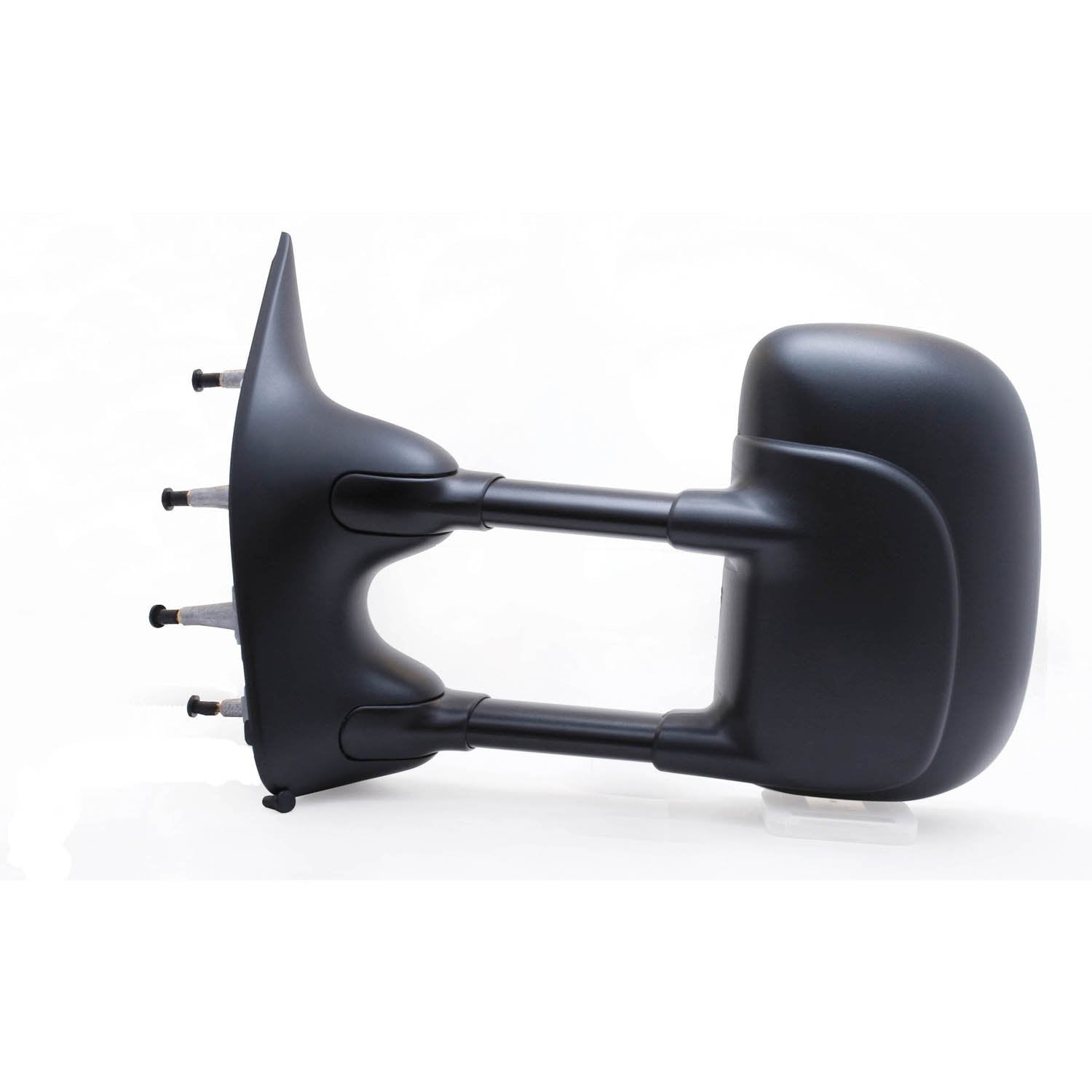 K Source Extendable Driver Side Towing Mirror for 2002-2014 E Series, Textured Black, Manual, Adjustable, Dual Lens, Flat Mirror, Foldaway