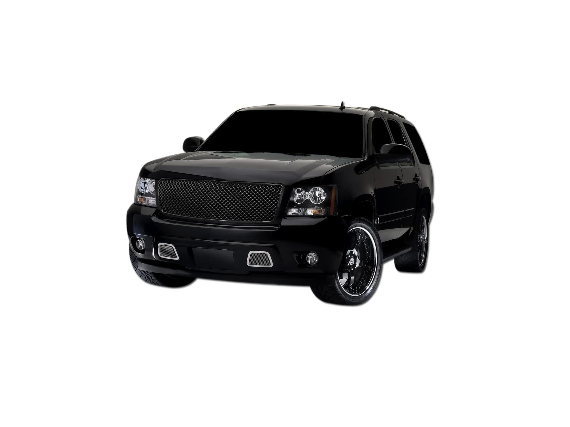 7146983 Armordillo USA Mesh Front Hood Grille - Gloss Black Fits 2007-2014 Chevy Avalanche