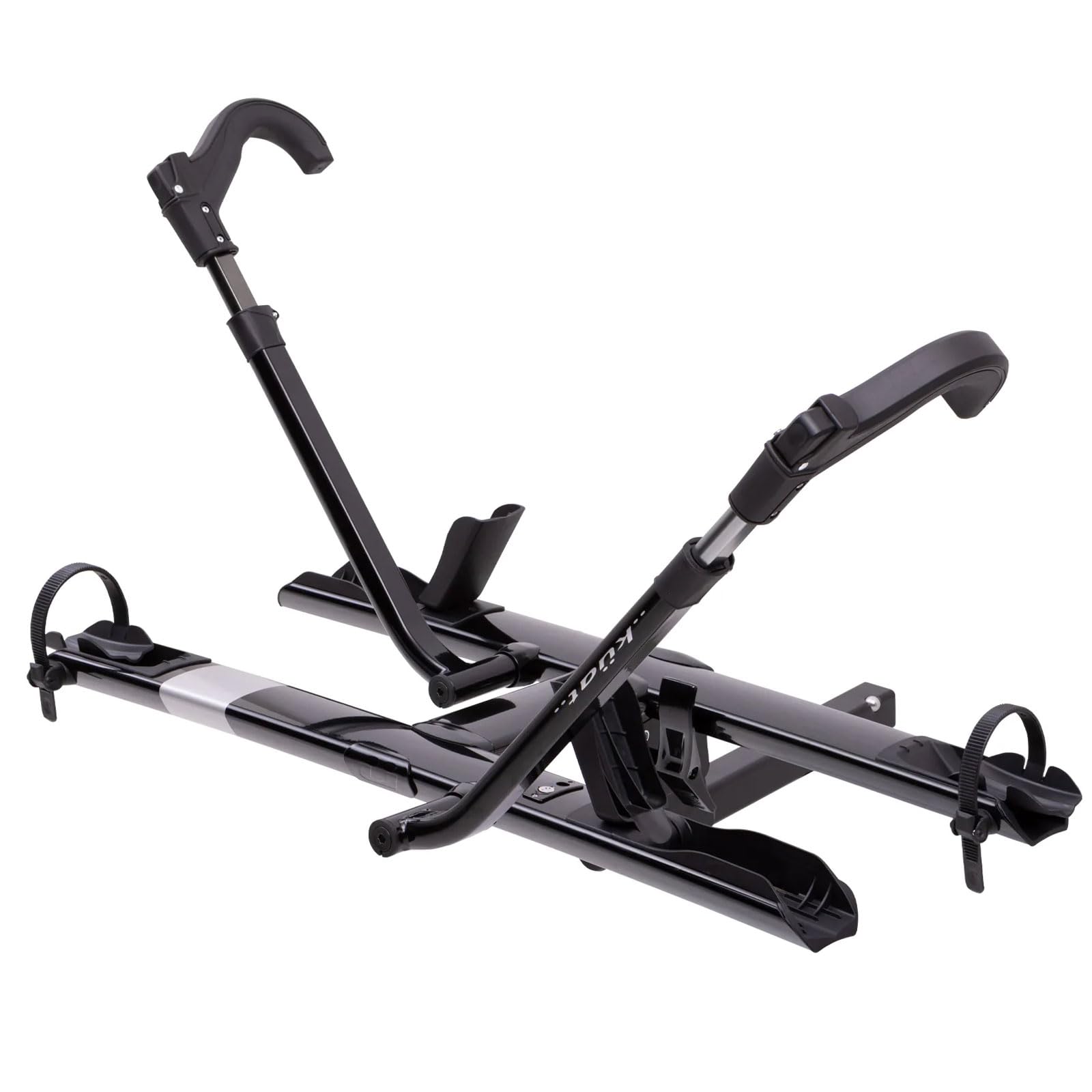 KUAT 2.0 Sherpa Durable Lightweight Aluminum Compact 2 Bike Transporting Hitch Rack with Cable Lock & Foldable Tire Cradles | Capacity - 40 Lbs per Tray, Black Metallic & Gray Anodize, 2"